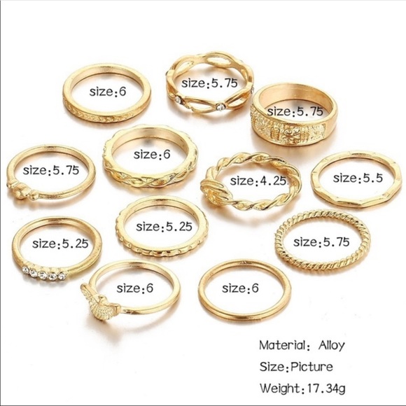 12 piece gold ring set! 💍 💛💛💛 - Picture 2 of 6